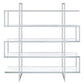 Bookcase with 5 Tempered Glass Shelves and Electroplated Frame Chrome By Casagear Home BM242029