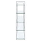 Bookcase with 5 Tempered Glass Shelves and Electroplated Frame Chrome By Casagear Home BM242029