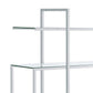 Bookcase with 5 Tempered Glass Shelves and Electroplated Frame Chrome By Casagear Home BM242029