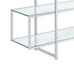 Bookcase with 5 Tempered Glass Shelves and Electroplated Frame Chrome By Casagear Home BM242029