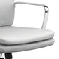 Leatherette Office Chair with Top Panel Padded Back Gray By Casagear Home BM242033