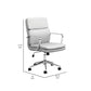 Leatherette Office Chair with Top Panel Padded Back Gray By Casagear Home BM242033