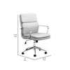 Leatherette Office Chair with Top Panel Padded Back Gray By Casagear Home BM242033