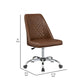 Leatherette Office Chair with Sloped Back and Diamond Stitching Brown By Casagear Home BM242036