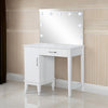 Vanity Set with 9 LED Bulbs and Tapered Block Legs White By Casagear Home BM242045