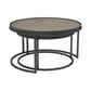 2 Piece Nesting Table with Elm Wood Top, Gray By Casagear Home