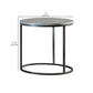 End Table with Textured Round Faux Marble Top Gray By Casagear Home BM242066