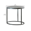 End Table with Textured Round Faux Marble Top Gray By Casagear Home BM242066