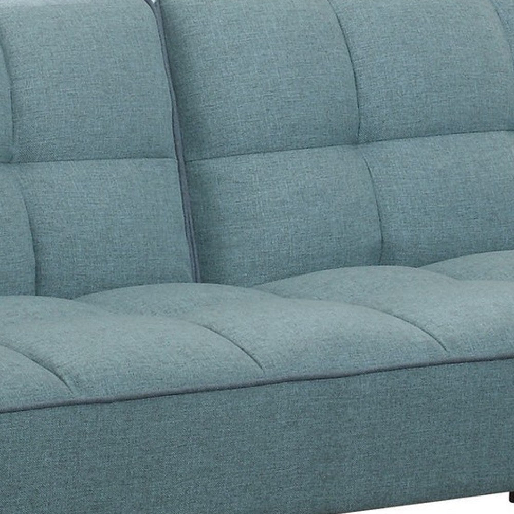 Tufted Stitching Fabric Sofa Bed with Splayed Legs Blue By Casagear Home BM242070