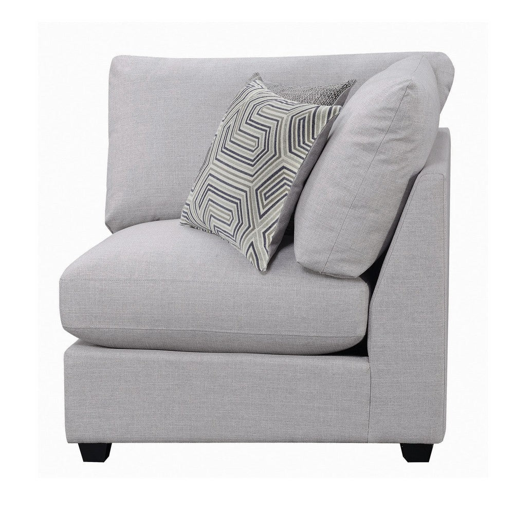 Corner with Cushioned Seating and Tapered Legs Gray By Casagear Home BM242076