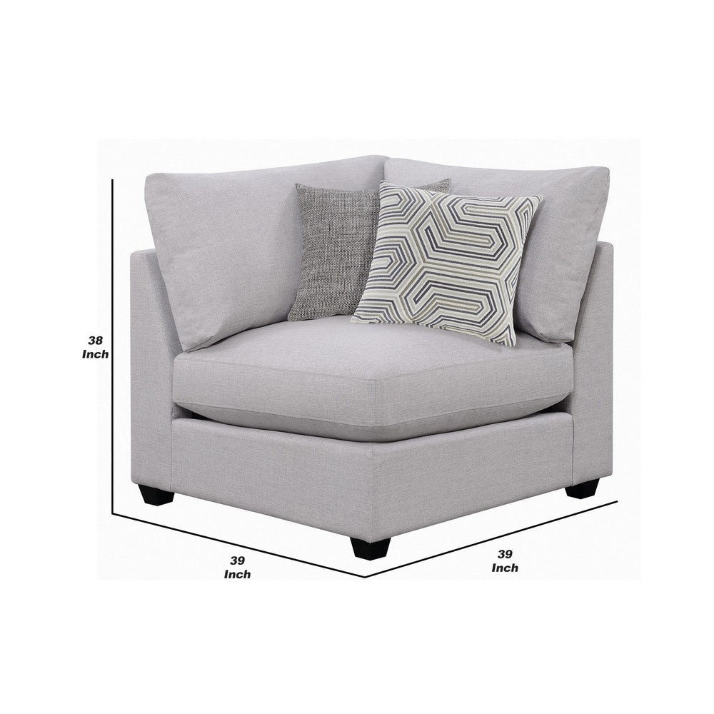 Corner with Cushioned Seating and Tapered Legs Gray By Casagear Home BM242076