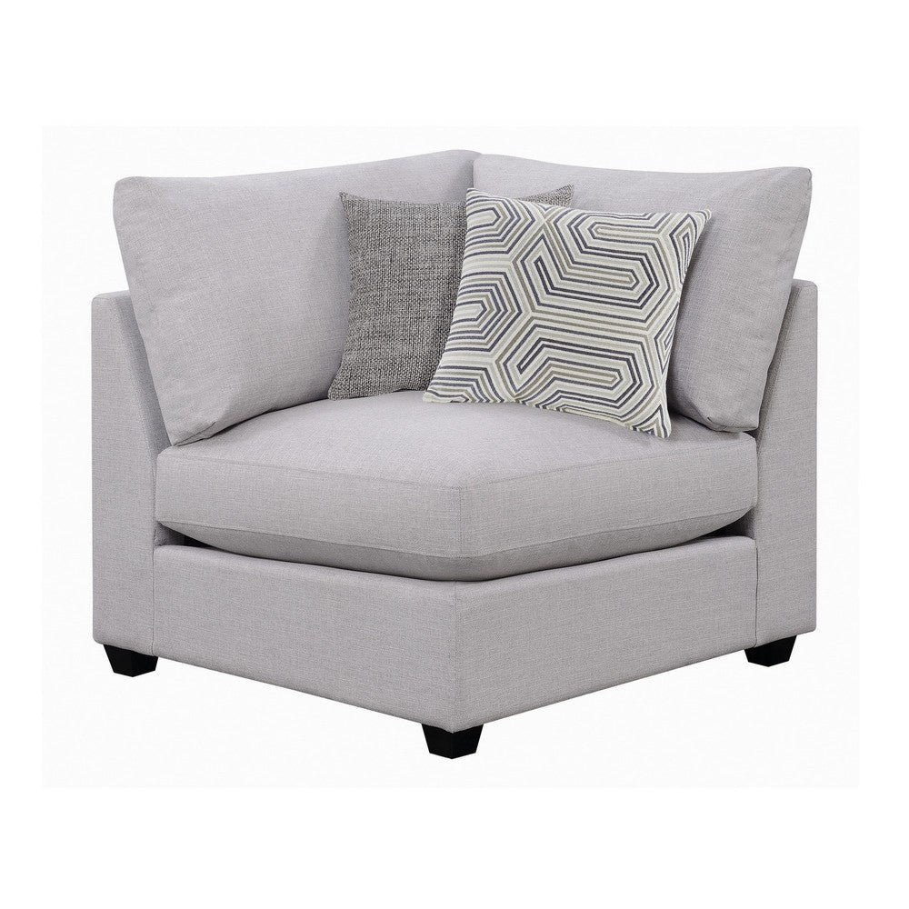 Corner with Cushioned Seating and Tapered Legs, Gray By Casagear Home