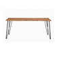 Wooden Dining Table with Live Edge Details and Metal Legs Brown By Casagear Home BM242106