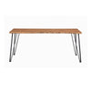 Wooden Dining Table with Live Edge Details and Metal Legs Brown By Casagear Home BM242106