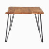 Wooden Dining Table with Live Edge Details and Metal Legs Brown By Casagear Home BM242106