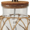 Glass Table Lamp with Jute Wrapped Design Clear and Brown By Casagear Home BM242124