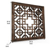 Mirror with Square Wooden Frame and Quatrefoil Motif Front Brown By Casagear Home BM242218