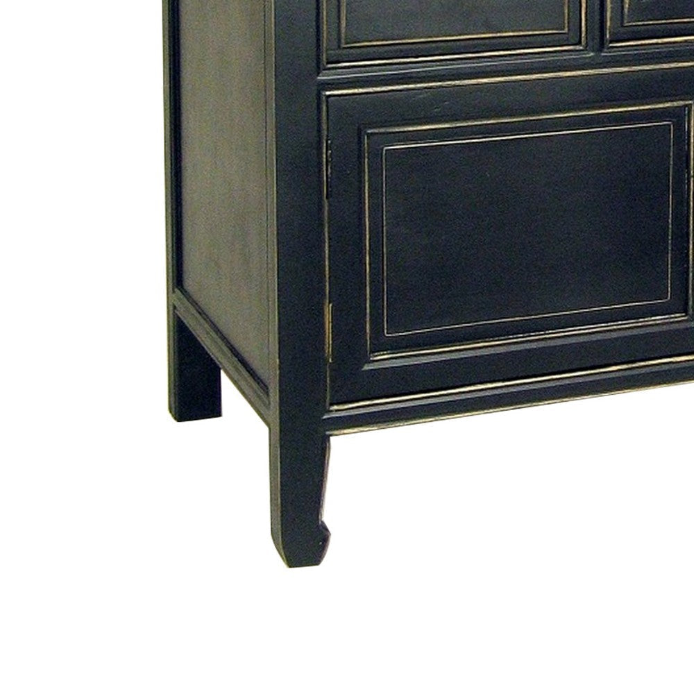 8 Drawer Chest with Metal Ring Pulls Antique Black By Casagear Home BM242224