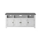 TV Stand with 3 Cabinets and 3 Cubbies White and Gray By Casagear Home BM242256