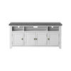 TV Stand with 3 Cabinets and 3 Cubbies White and Gray By Casagear Home BM242256