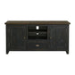 TV Stand with 2 Cabinets and 2 Cubbies Black and Brown By Casagear Home BM242257