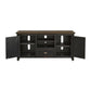 TV Stand with 2 Cabinets and 2 Cubbies Black and Brown By Casagear Home BM242257