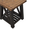 End Table with Slatted Shelf and X Legs Brown and Black By Casagear Home BM242267