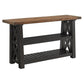 Sofa Table with 2 Slatted Shelves and X Legs, Brown and Black By Casagear Home