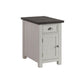 Chairside Table with 1 Drawer and USB Ports White and Gray By Casagear Home BM242270