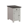 Chairside Table with 1 Drawer and USB Ports White and Gray By Casagear Home BM242270