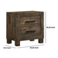 Wooden Nightstand with 2 Drawers and Grain Details Brown By Casagear Home BM242616