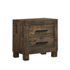 Wooden Nightstand with 2 Drawers and Grain Details Brown By Casagear Home BM242616