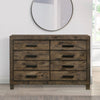 Wooden Dresser with 8 Drawers and Grain Details Brown By Casagear Home BM242617