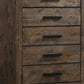 Wooden Chest with 5 Drawers and Grain Details Brown By Casagear Home BM242619