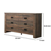 Wooden Dresser with 6 Drawers and Saw Hewn Texture Brown By Casagear Home BM242630