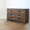 Wooden Dresser with 6 Drawers and Saw Hewn Texture Brown By Casagear Home BM242630