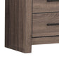 2 Drawer Nightstand with Metal Bar Pulls Brown By Casagear Home BM242646