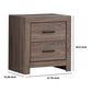 2 Drawer Nightstand with Metal Bar Pulls Brown By Casagear Home BM242646