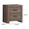 2 Drawer Nightstand with Metal Bar Pulls Brown By Casagear Home BM242646