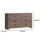 6 Drawer Dresser with Metal Bar Pulls Brown By Casagear Home BM242647