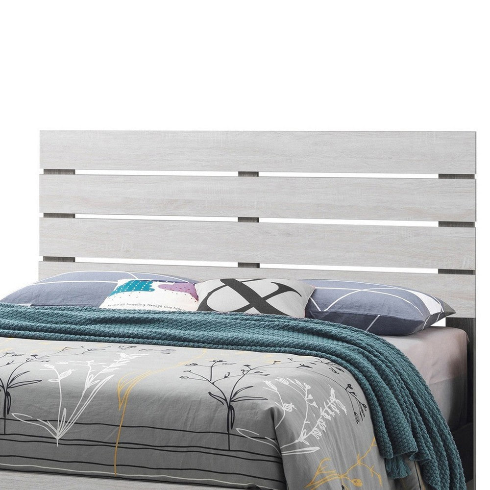 Eastern King Bed with Panel Headboard and Footboard White By Casagear Home BM242651