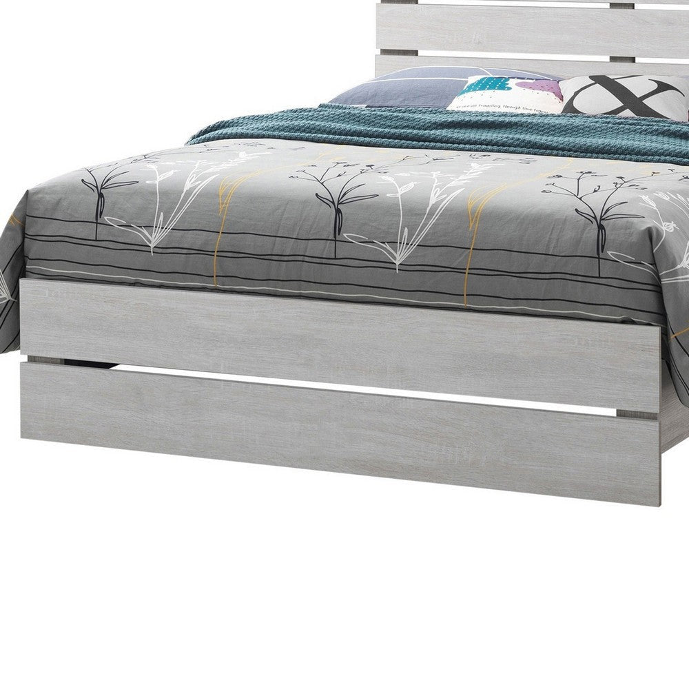 Eastern King Bed with Panel Headboard and Footboard White By Casagear Home BM242651