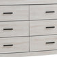 Dresser with 6 Drawers and Metal Bar Pulls White By Casagear Home BM242653