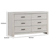 Dresser with 6 Drawers and Metal Bar Pulls White By Casagear Home BM242653