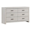 Dresser with 6 Drawers and Metal Bar Pulls, White By Casagear Home