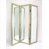 Full Size Dressing Screen with 3 Panel Resin Frame and Mirror Inserts, Gold By Casagear Home