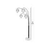 Floor Lamp with 4 Glass Drop Crystal Shades and Marble Base Silver By Casagear Home BM242737