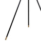 Floor Lamp with Drum Shade and Sleek Metal Tripod Legs Black and Gold By Casagear Home BM242739