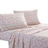 Veria 4 Piece California King Bedsheet Set with Floral Print The Urban Port, Pink By Casagear Home