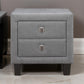 Nightstand with Single Drawer and Fabric Wrapping Gray By Casagear Home BM243318